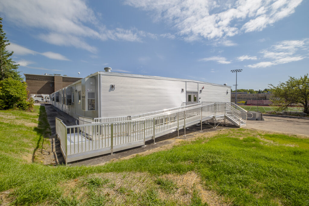 Exterior side photo of Silverline classroom addition