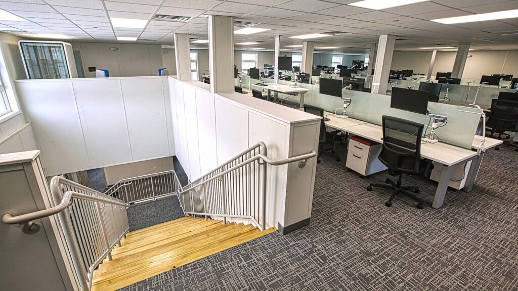 two story modular office space from Triumph Modular available to lease or purchase