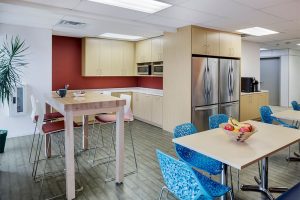 Tufts University kitchen area in the modular building