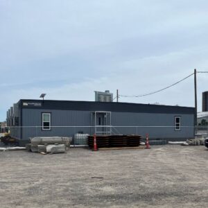 Exterior Image of temporary 4-piece modular office.