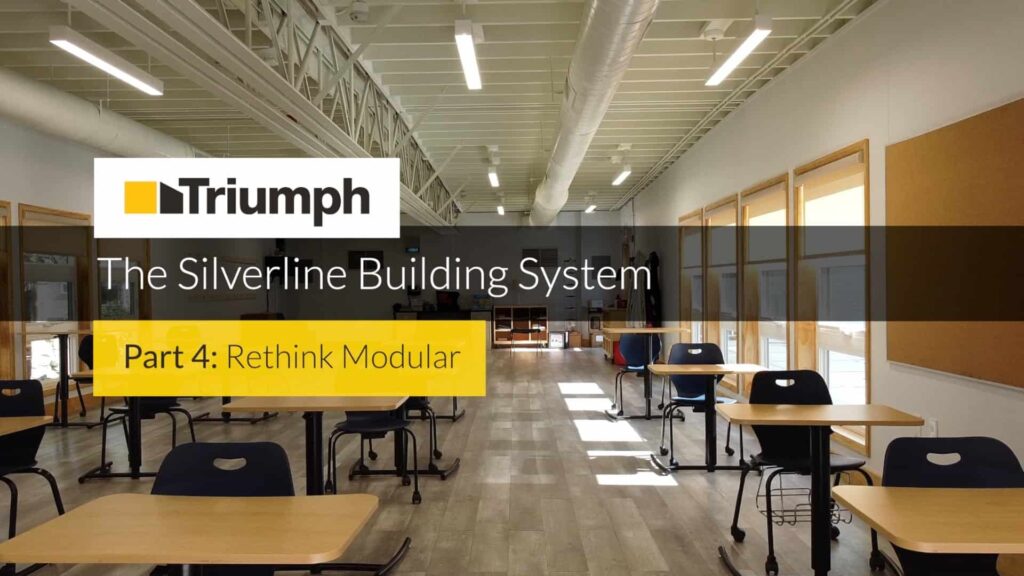 Interior view of a modern triumph modular building showcasing the Overline Building System, emphasizing the benefits of modular construction for flexible and efficient spaces.